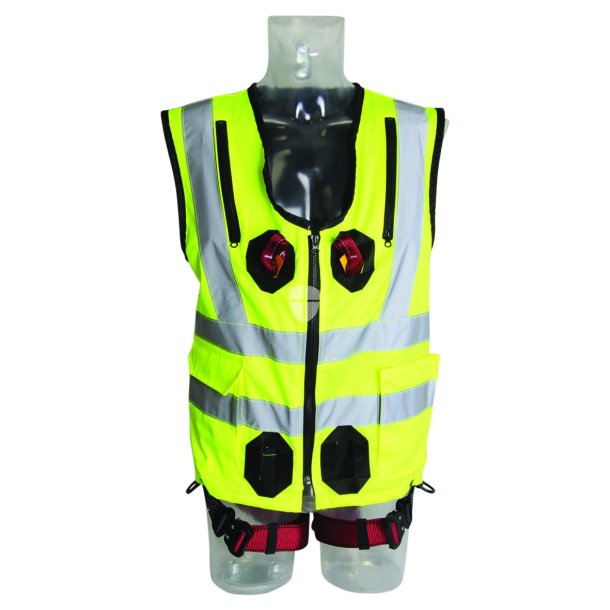 BlueStar 2-P Elastisk Sele med Vest Hi-Viz