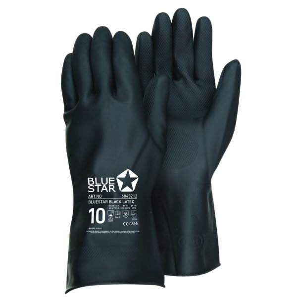 BlueStar Black Latex Industrihandske Sort 
