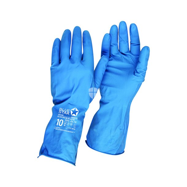 BlueStar Blue Latex Gummihandske Bl pk a 12 par