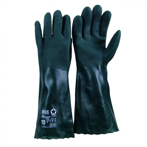 BlueStar PVC handske 40 cm Gr�n str 10 