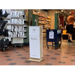 DD Custom Front berringsfrie hndspritdispenser med firmalogo