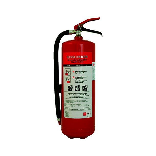Falck pulver brandslukker 6 kg med v�gbeslag