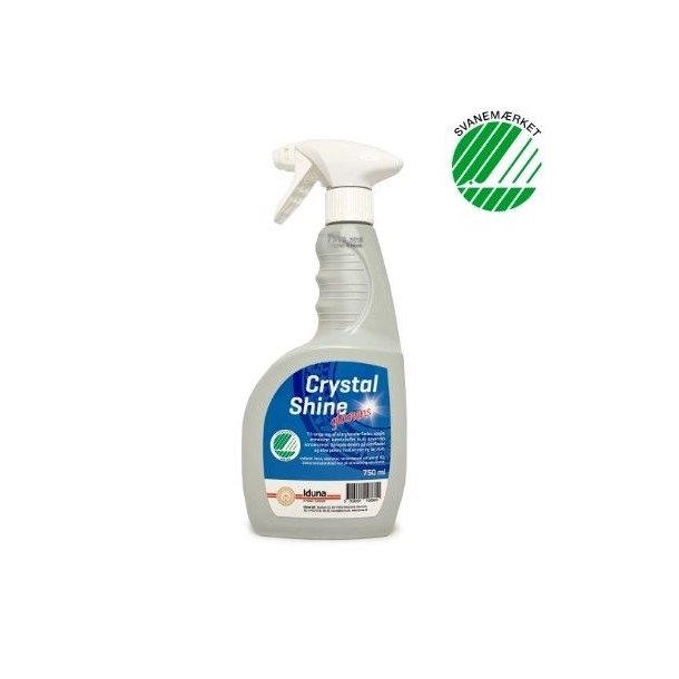 Iduna Glasrens Crystal Shine Plus Svanem�rket med spray 9 x 750 ml
