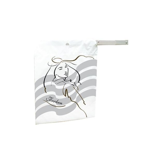 Hygiejnepose hvid 50% genbrugsplast med tryk Fr�ken 5 x 100 stk