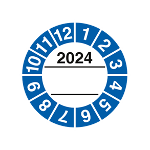 Skilt Kalibreringsmrker med tekstfelt r 2024  30mm Selvklbende vinyl pk a 10 stk