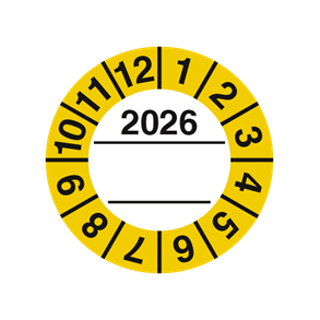 Skilt Kalibreringsmrker med tekstfelt r 2026  30mm Selvklbende vinyl pk a 10 stk