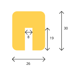 KNUFFI Kantbeskytter Profil G Freonfrit polyuretanskum Gul/Sort 