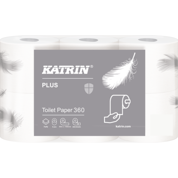 Katrin 181003 Plus Toiletrulle 360 hvid 50m 2 lag 42 ruller