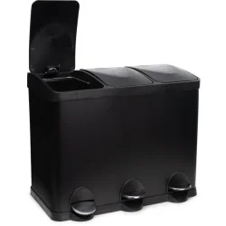 Atlantic Affaldsstation 3x15l med pedallg sort