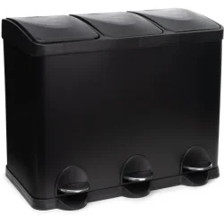 Atlantic Affaldsstation 3x15l med pedallg sort
