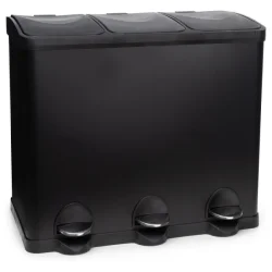 Pacific Affaldsstation 3x20l med pedallg sort