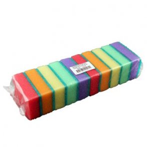 Multisvamp Mini 9x6cm assorterede farver med grn skure sl 50x10 stk