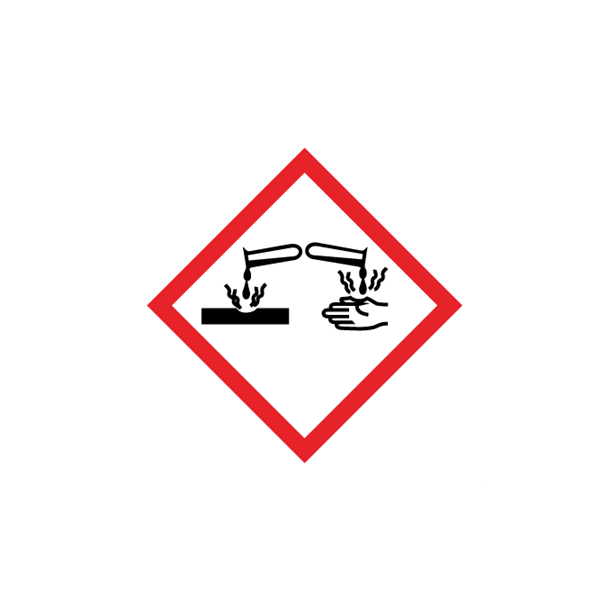 Skilt GHS Faresymboler GHS05 tsende Corrosion