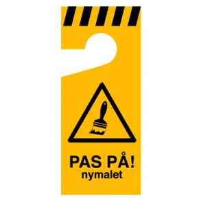 Skilt Advarsel Pas p Nymalet drhndtagsskilt 225 x 95 mm 10 stk