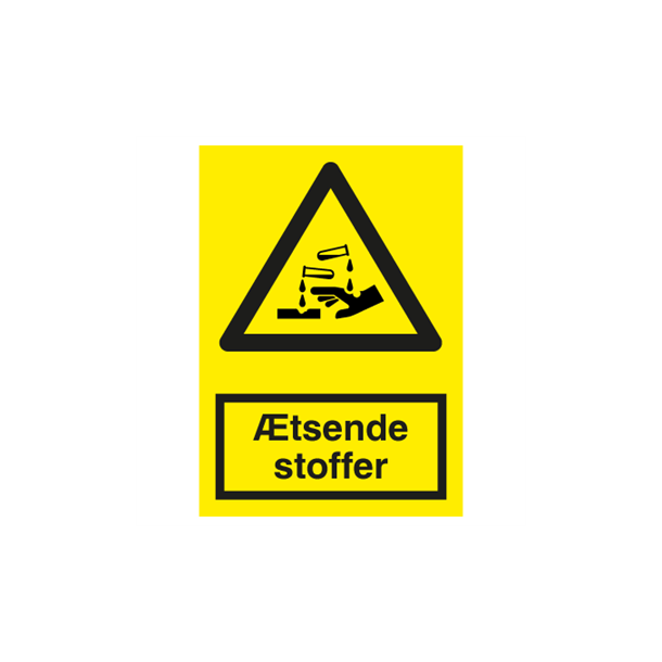 Skilt Advarselsskilt �tsende stoffer
