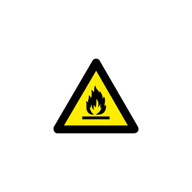 Skilt Advarselsskilt A353 Giv agt! St�rk varme 