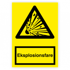 Skilt Advarselsskilt Eksplosionsfare