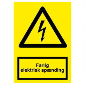 Skilt Advarselsskilt Elektrisk spnding