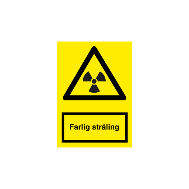 Skilt Advarselsskilt Farlig str�ling