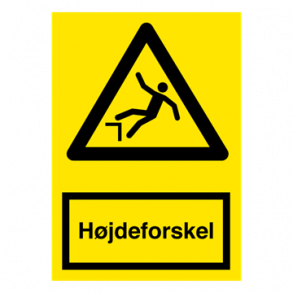 Skilt Advarselsskilt Hjdeforskel 