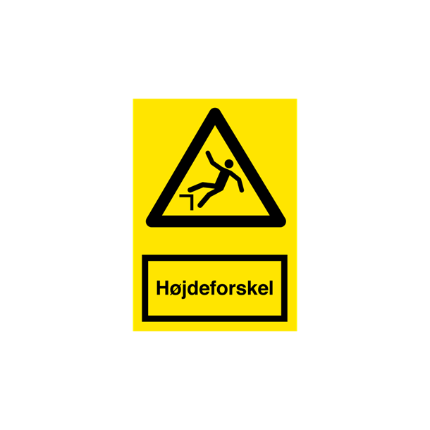 Skilt Advarselsskilt H�jdeforskel 