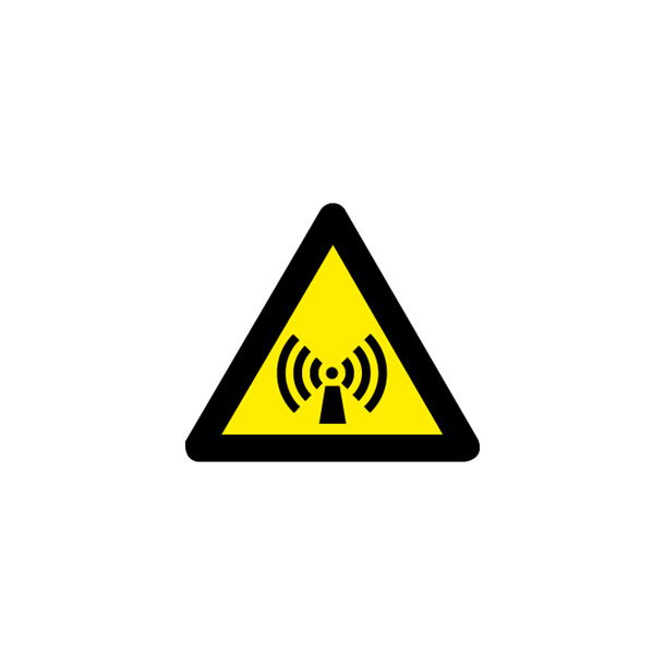 Skilt Advarselsskilt A381 Ikke ioniserede str�ler 