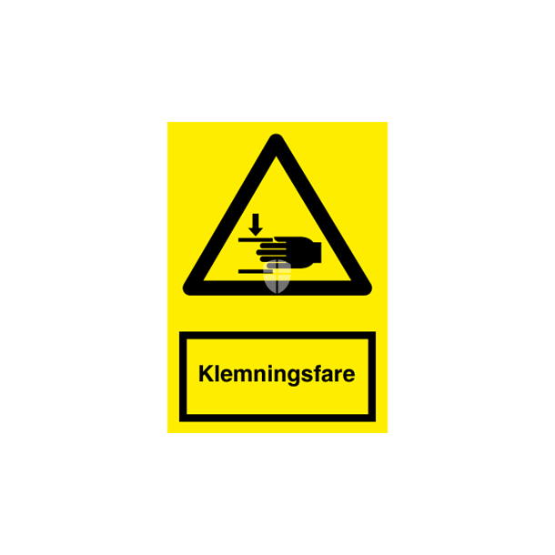 Skilt Advarselsskilt Klemningsfare