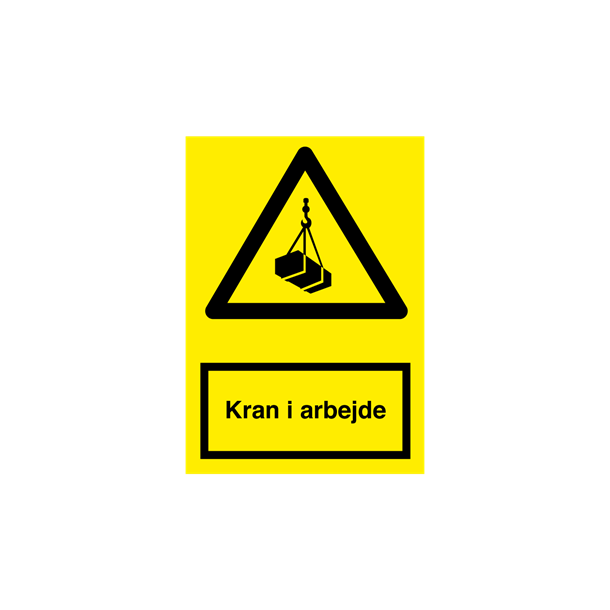 Skilt Advarselsskilt Kran i arbejde