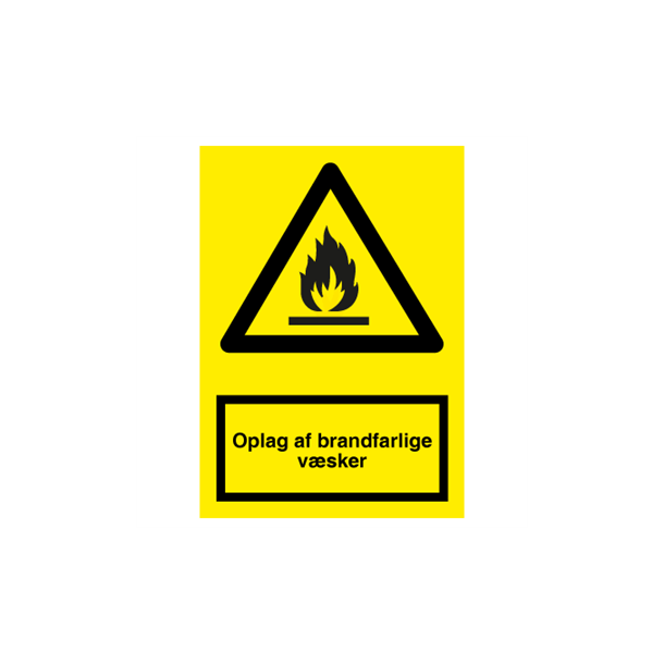 Skilt Advarselsskilt Oplag af brandfarlige v�sker