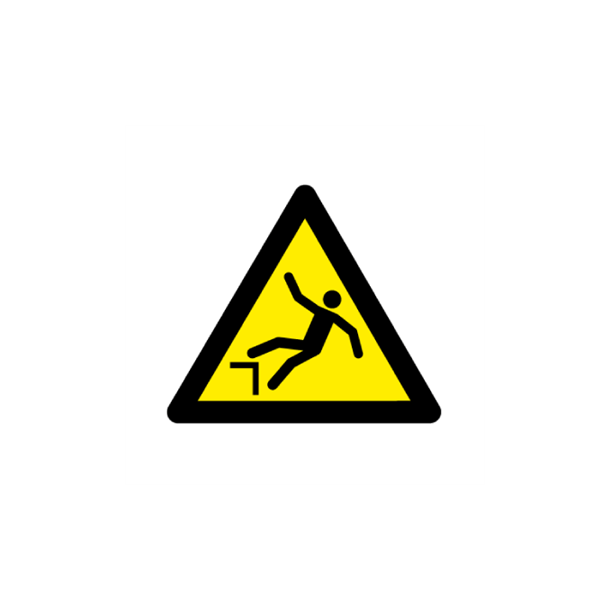 Skilt Advarselsskilt A366 Pas p� fald! H�jt trin (h�jdeforskel) 