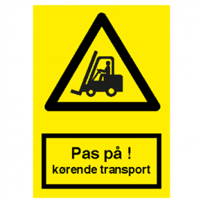 Skilt Advarselsskilt Pas p krende transport