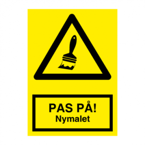 Skilt Advarselsskilt Pas p! Nymalet Plast A4
