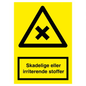 Skilt Advarselsskilt Skadelige eller irriterende stoffer