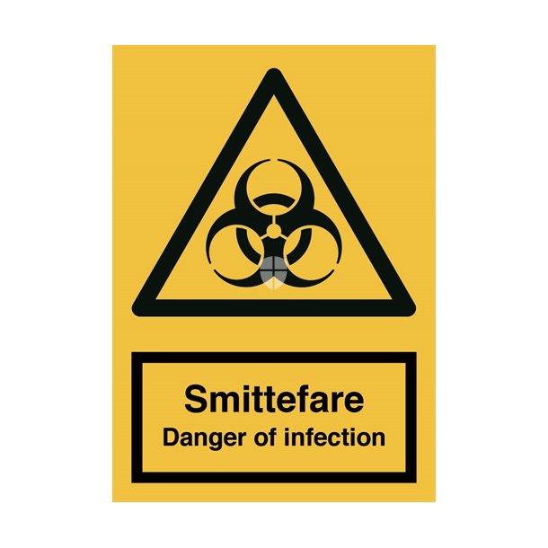 Skilt Advarselsskilt Smittefare - Danger of infection