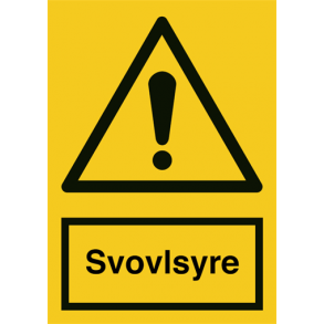 Skilt Advarselsskilt Svovlsyre