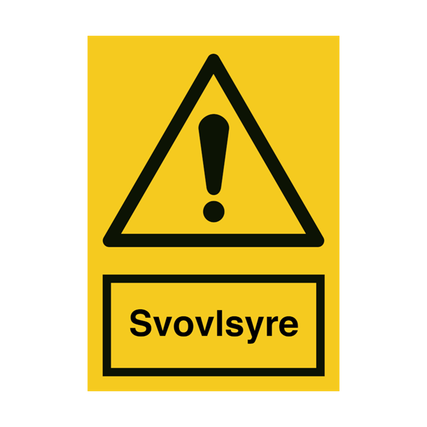 Skilt Advarselsskilt Svovlsyre