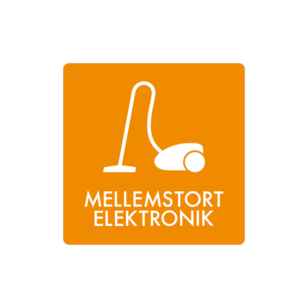 Skilt Affald Mellemstort elektronik min. 10 stk