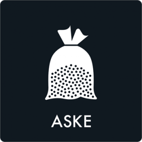 Skilt Affald Aske