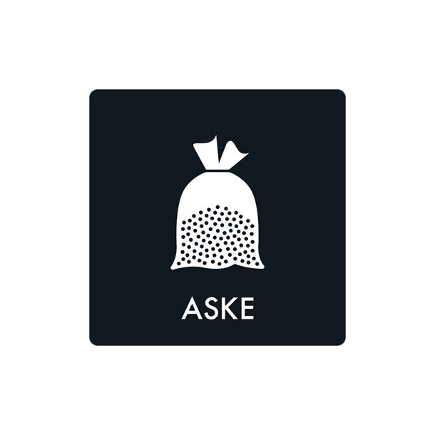 Skilt Affald Aske min. 10 stk