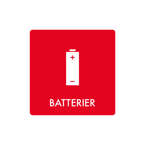 Skilt Affald Batterier min. 10 stk