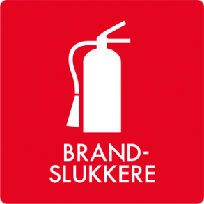 Skilt Affald Brandslukkere