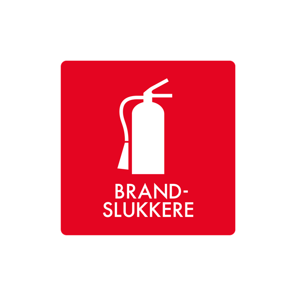Skilt Affald Brandslukkere