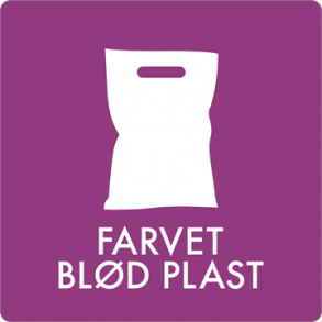 Skilt Affald Farvet bld plast