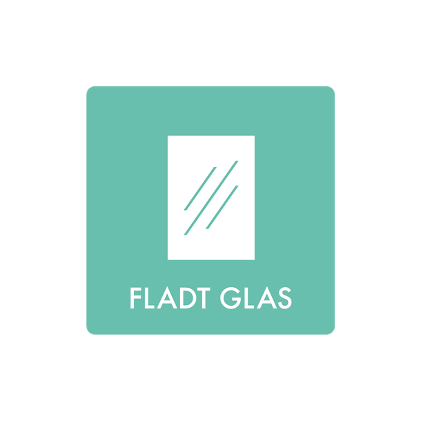 Skilt Affald Fladt Glas