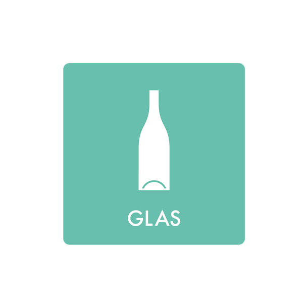Skilt Affald Glas