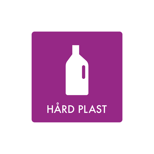 Skilt Affald H�rd plast min. 10 stk