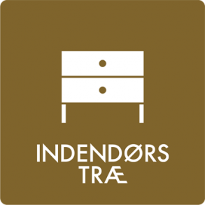 Skilt Affald Indendrs tr