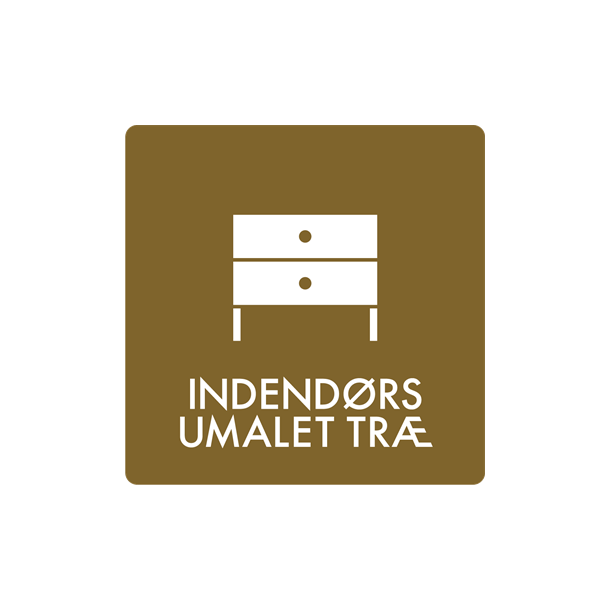 Skilt Affald Indend�rs umalet tr�