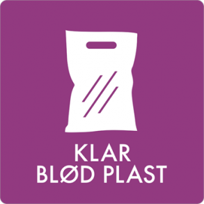 Skilt Affald Klar bld plast