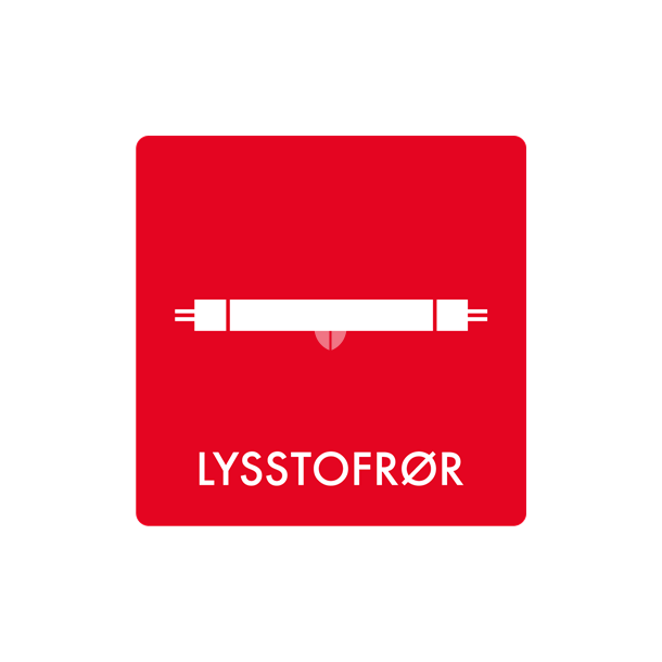 Skilt Affald Lysstofrr min. 10 stk